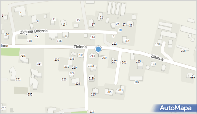 Bolechowice, Zielona, 211, mapa Bolechowice
