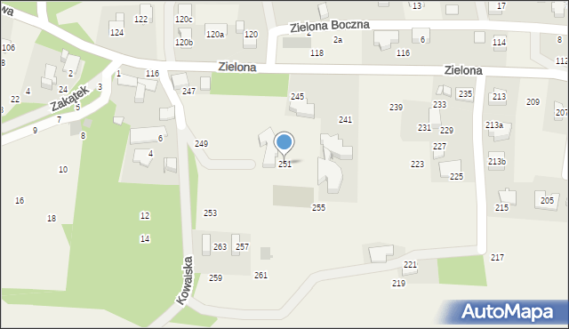 Bolechowice, Zielona, 251, mapa Bolechowice