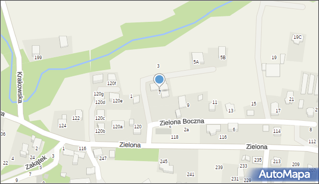 Bolechowice, Zielona Boczna, 7, mapa Bolechowice