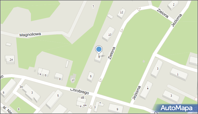 Borne Sulinowo, Zielona, 8, mapa Borne Sulinowo