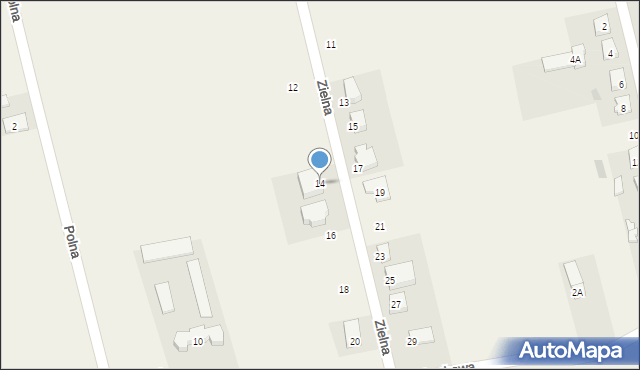 Borowie, Zielna, 14, mapa Borowie