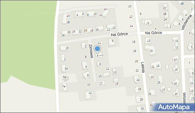 Borówiec, Zimowa, 7, mapa Borówiec