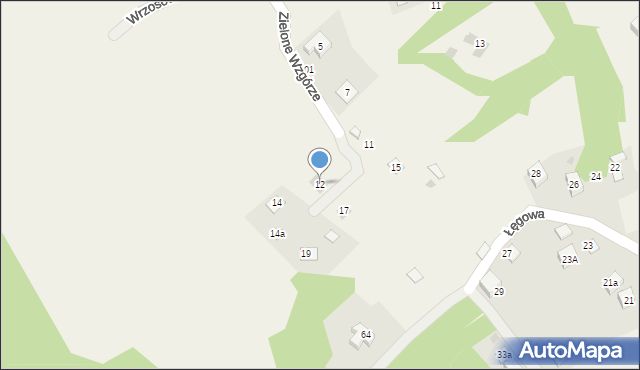 Brenna, Zielone Wzgórze, 12, mapa Brenna