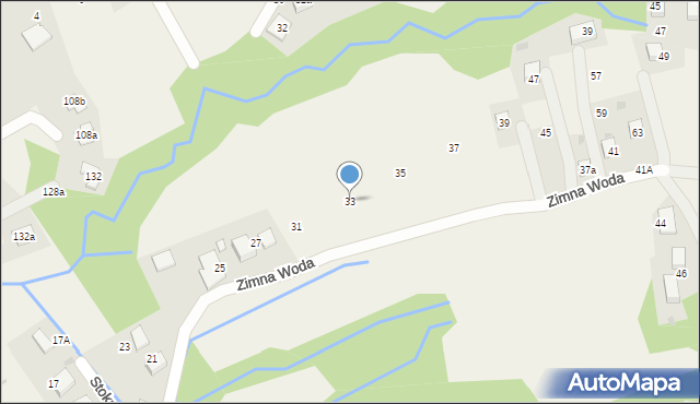 Brenna, Zimna Woda, 33, mapa Brenna