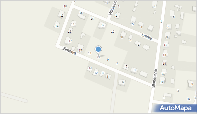 Brodowo, Zimowa, 11, mapa Brodowo