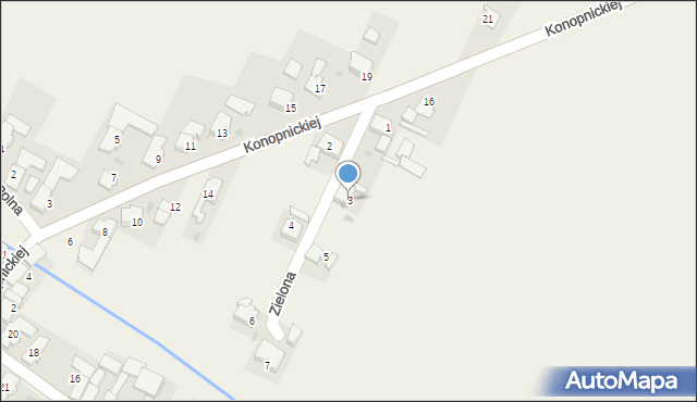 Brożec, Zielona, 3, mapa Brożec