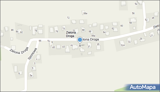 Brzozówka, Zielona Droga, 39, mapa Brzozówka