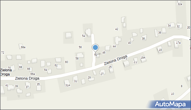 Brzozówka, Zielona Droga, 52, mapa Brzozówka