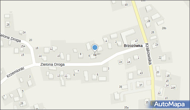 Brzozówka, Zielona Droga, 6a, mapa Brzozówka