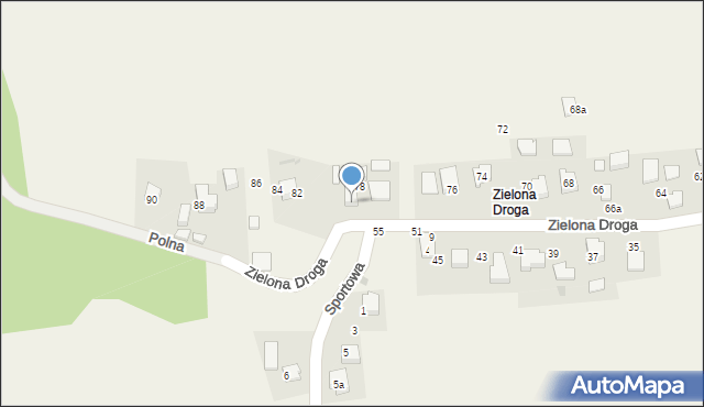 Brzozówka, Zielona Droga, 80, mapa Brzozówka