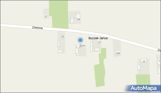 Buczek, Zielona, 23, mapa Buczek