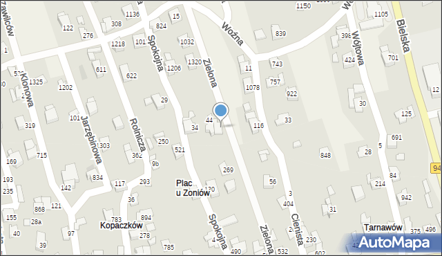 Buczkowice, Zielona, 7, mapa Buczkowice