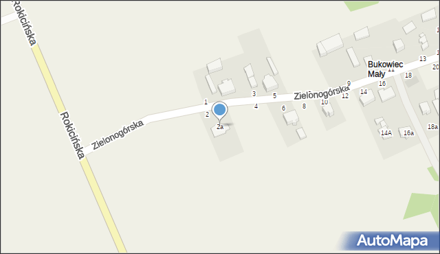 Bukowiec, Zielonogórska, 2a, mapa Bukowiec