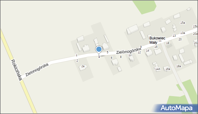 Bukowiec, Zielonogórska, 4, mapa Bukowiec