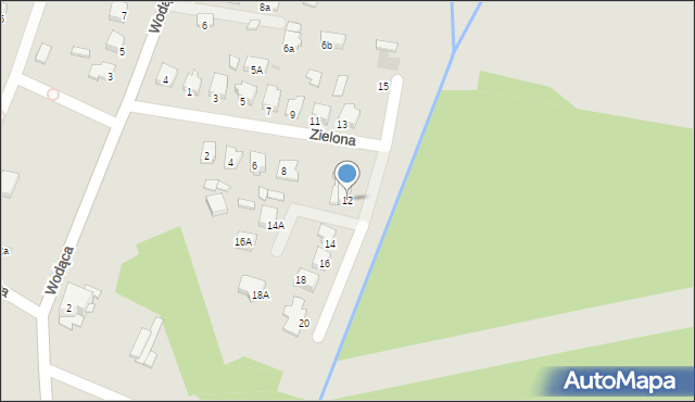 Bukowno, Zielona, 12, mapa Bukowno