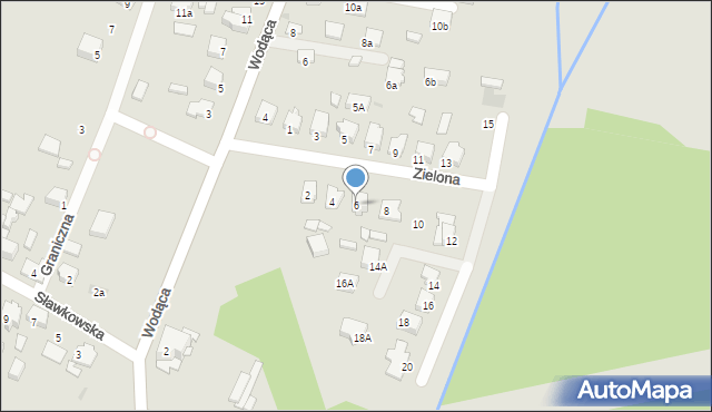 Bukowno, Zielona, 6, mapa Bukowno