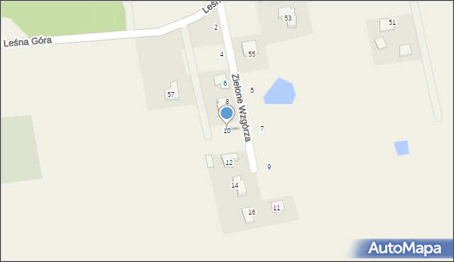 Buszkowy, Zielone Wzgórza, 10, mapa Buszkowy