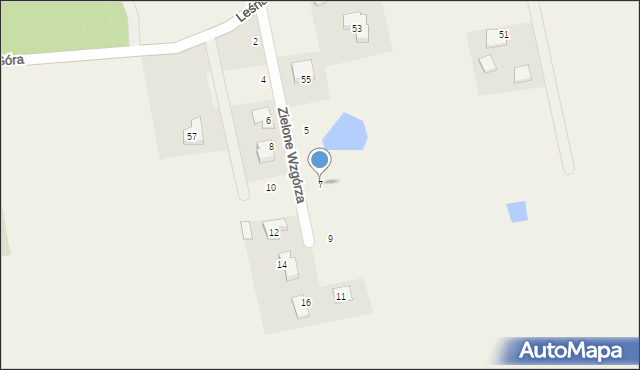 Buszkowy, Zielone Wzgórza, 7, mapa Buszkowy