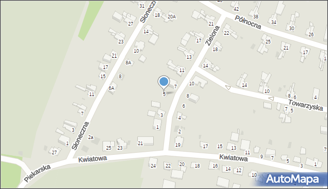 Bytom, Zielona, 5, mapa Bytomia