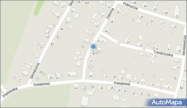 Bytom, Zielona, 6, mapa Bytomia