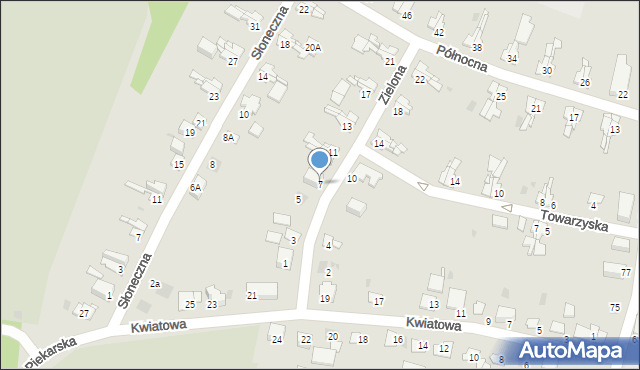 Bytom, Zielona, 7, mapa Bytomia