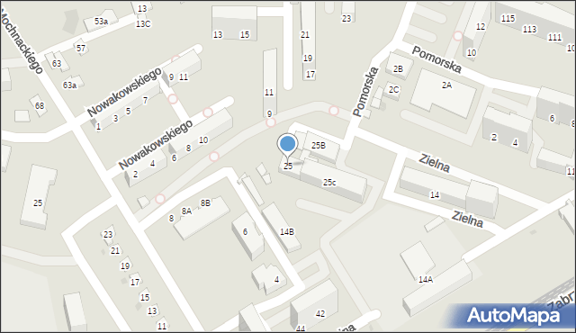 Bytom, Zielna, 25, mapa Bytomia