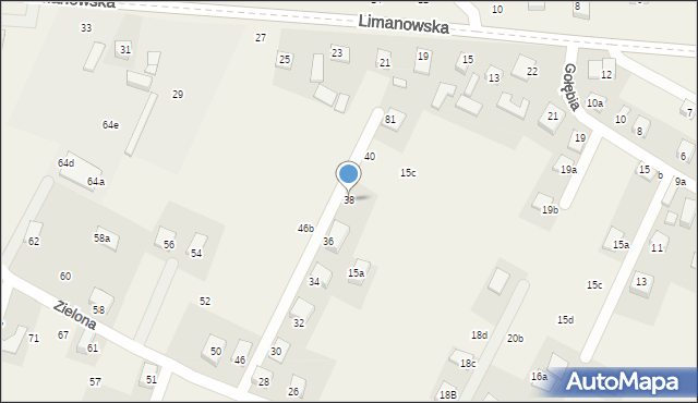 Chełmiec, Zielona, 38, mapa Chełmiec