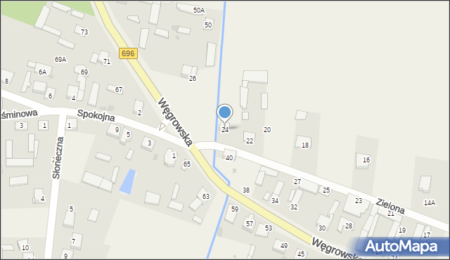 Chodów, Zielona, 24, mapa Chodów