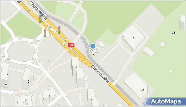 Chorzów, Zielony Zaułek, 1, mapa Chorzów