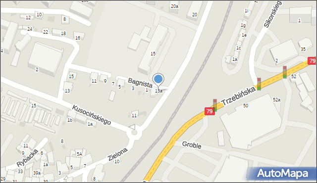 Chrzanów, Zielona, 13a, mapa Chrzanów