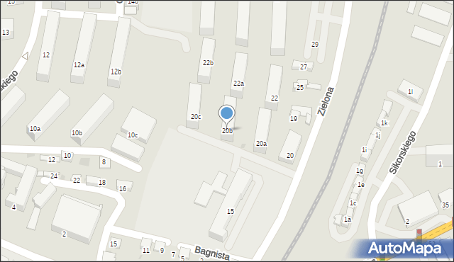 Chrzanów, Zielona, 20b, mapa Chrzanów