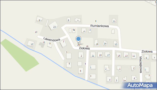 Chrząstawa Wielka, Ziołowa, 20, mapa Chrząstawa Wielka