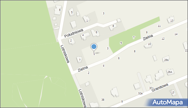 Chwalęcice, Zielna, 1, mapa Chwalęcice