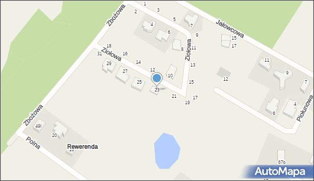 Chwaszczyno, Ziołowa, 23, mapa Chwaszczyno