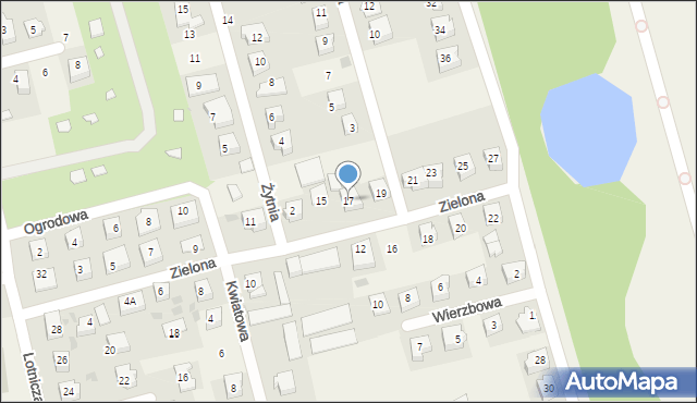 Cieplewo, Zielona, 17, mapa Cieplewo