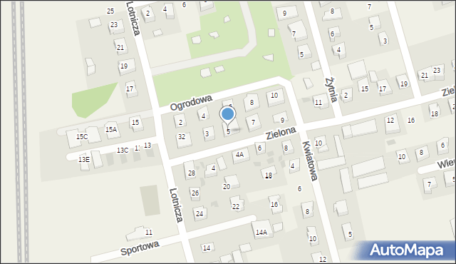 Cieplewo, Zielona, 5, mapa Cieplewo