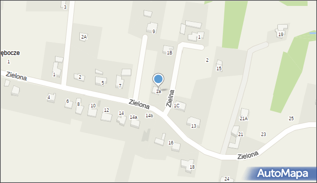 Czaniec, Zielna, 1a, mapa Czaniec