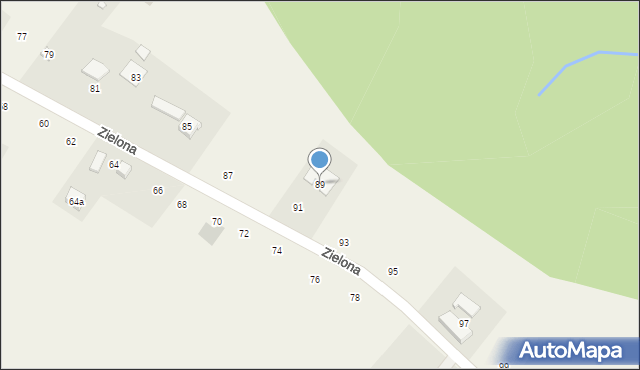 Czaniec, Zielona, 89, mapa Czaniec