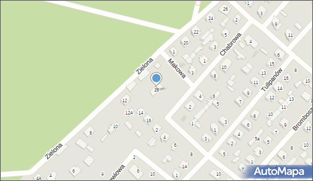 Czarna Białostocka, Zielona, 18, mapa Czarna Białostocka