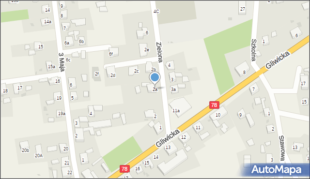 Czekanów, Zielona, 2a, mapa Czekanów