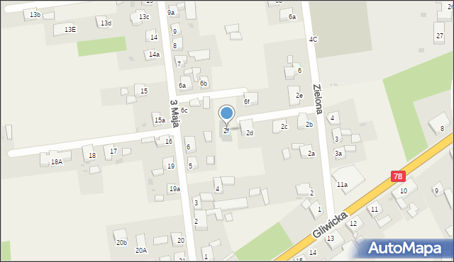 Czekanów, Zielona, 2f, mapa Czekanów