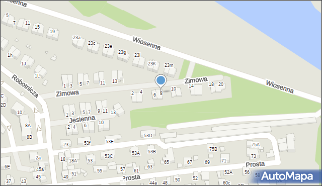 Czeladź, Zimowa, 8, mapa Czeladź