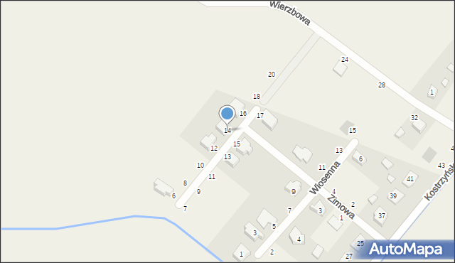Czerlejno, Zimowa, 14, mapa Czerlejno