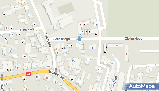 Czersk, Zielińskiego, dr., 4, mapa Czersk