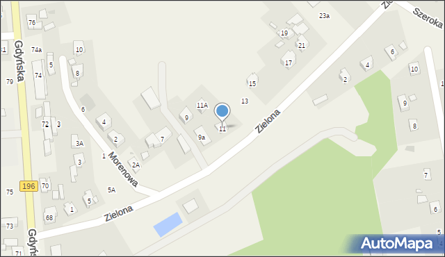 Czerwonak, Zielona, 11, mapa Czerwonak