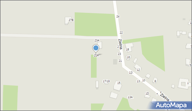 Częstochowa, Zielna, 21A, mapa Częstochowy