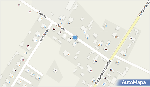Dąbrowa Zielona, Zielona, 3, mapa Dąbrowa Zielona