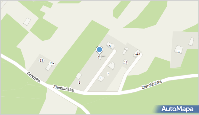 Dąbrówka Nowa, Ziemiańska, 3, mapa Dąbrówka Nowa