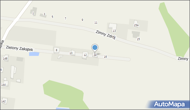 Dąbrówki, Zielony Zakątek, 14, mapa Dąbrówki