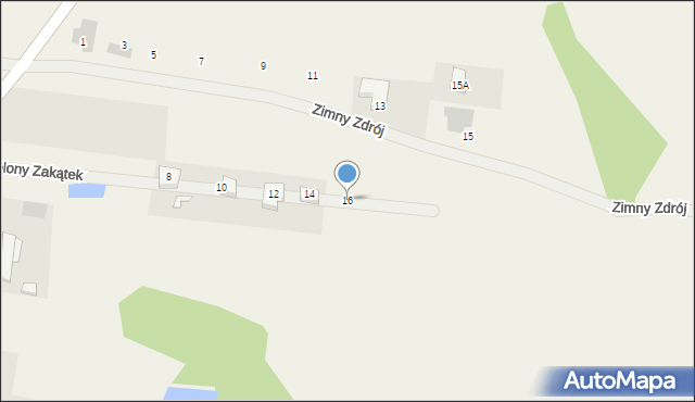 Dąbrówki, Zielony Zakątek, 16, mapa Dąbrówki